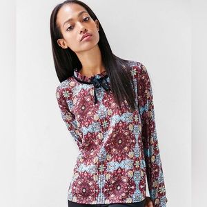For Love And Lemons Geneva Sheer Blouse Cornflower blue size Medium